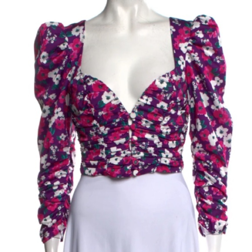 Floral Print V-Neck Crop Top